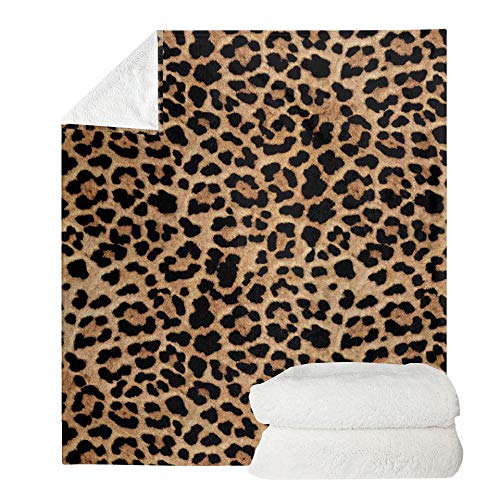Coperta In Peluche Leopardata Loussiesd – Plaid In Microfibra Stampa Ghepardo, Calda E Morbida Per Divano (127x152 Cm) - 5