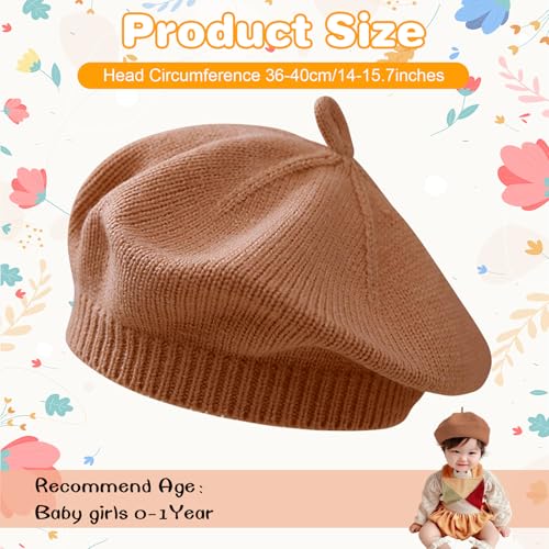 Baby Beret Hat Toddler Girls Fall Winter Warm Beanie Cap Little Girl French Artist Knit Hat for 0-12 Months2