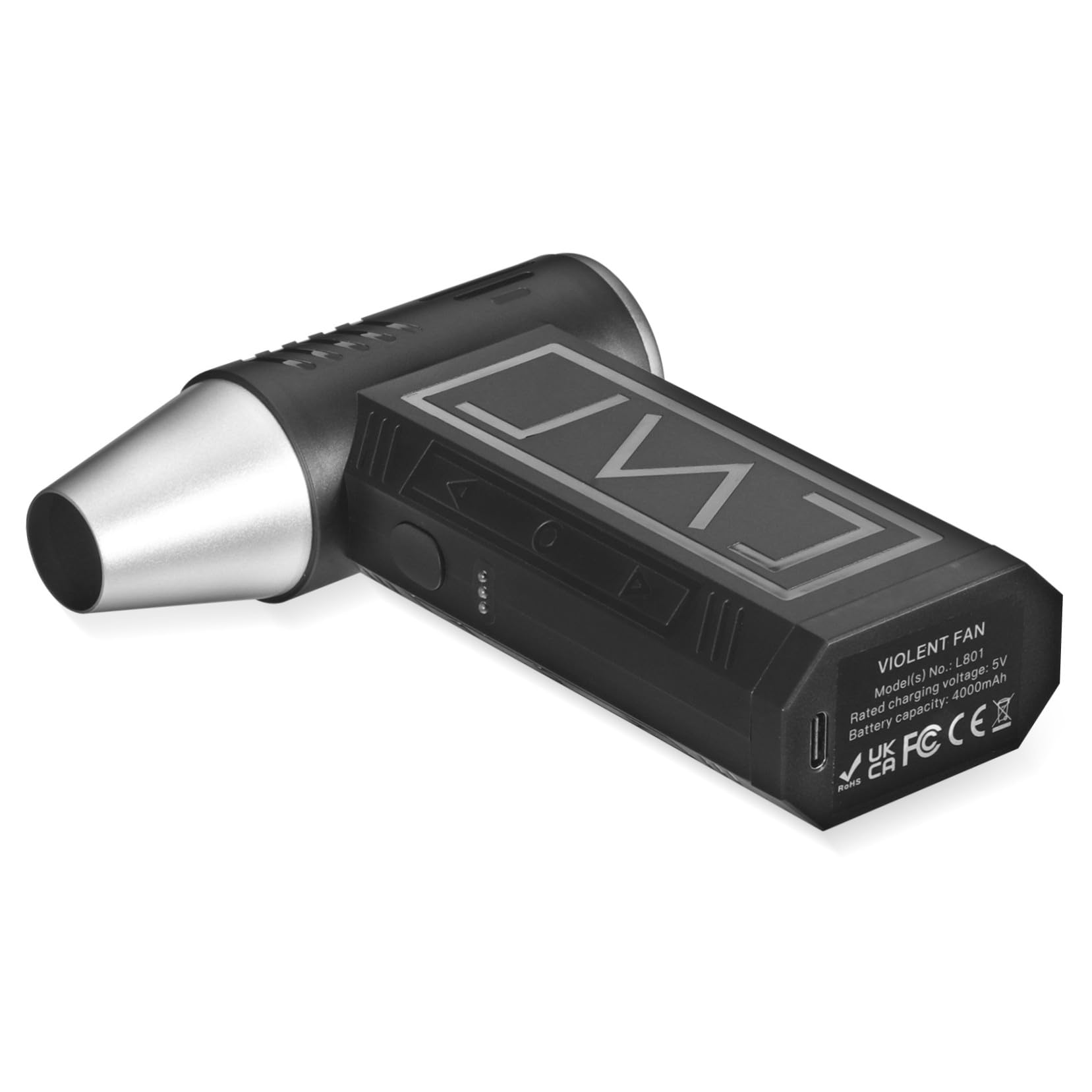 Dépoussiéreur électrique portable Cabilock noir avec batterie rechargeable 2x4000mah pour l'extérieur