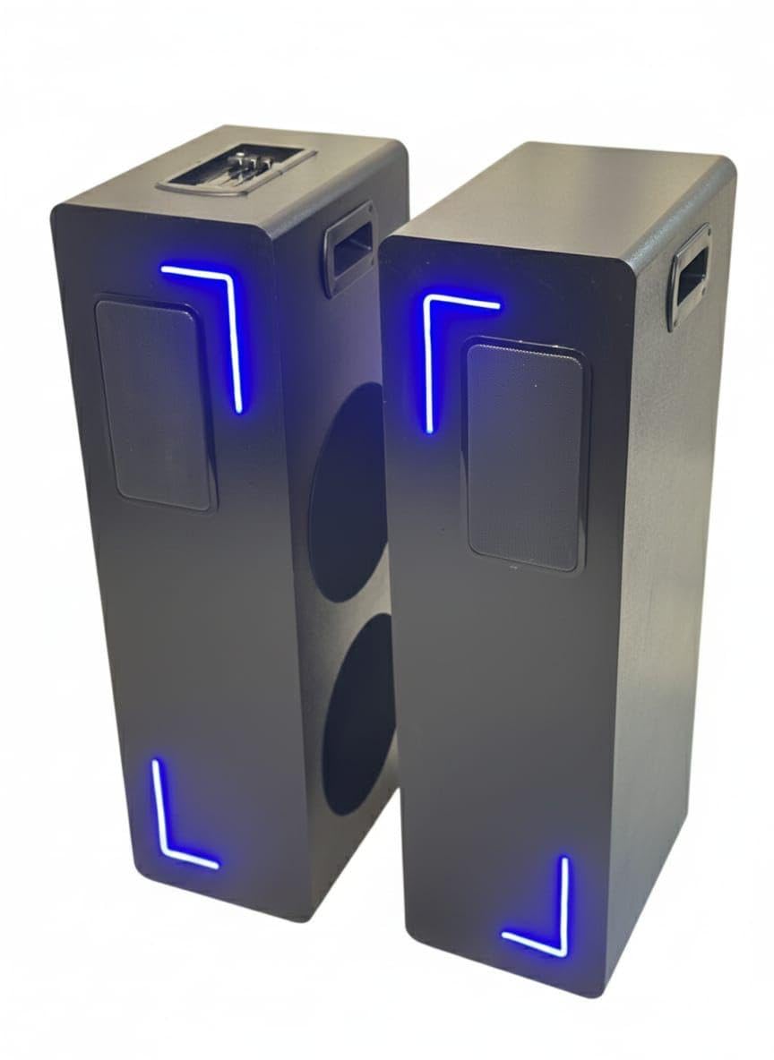 DJ Stone Godzilla 1 Karaoke Compatible DJ Tower Speaker | Dual 10" Full Range Drivers | Wireless Mic + Remote | BT/USB/AUX/FM | High Vibration Bass | Outdoor Party Sound System-image-27