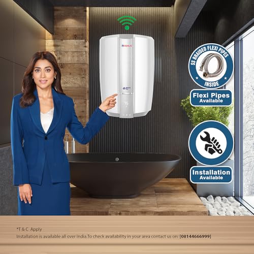 Image of Venus Splash Pro IOT | 15SW 15Litre Storage Water Heater | Iot enabled wifi controlled Smart Geyser Porcelain Enamelled Glass Lined Tank | 5star ENERGY SAVING rating | Guarantee 10 Years on Tank | 5AC