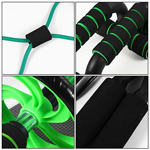 Kit de rolo de roda ABS 7 em 1 da Besportble, faixa de resistência, tapete de joelho com corda de pu