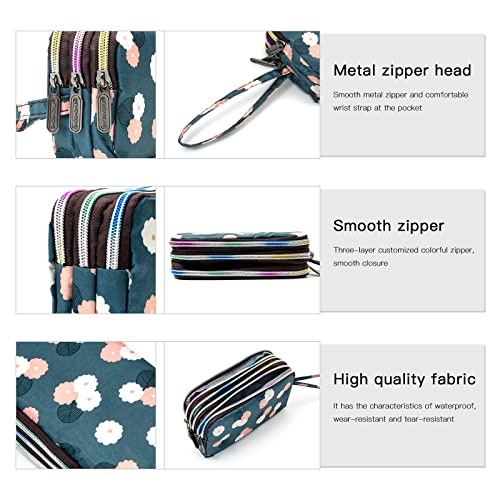 Image of BIAOTIE Large Capacity Wristlet Wallet - Women Printed Nylon Waterproof Handbag Clutch Purse