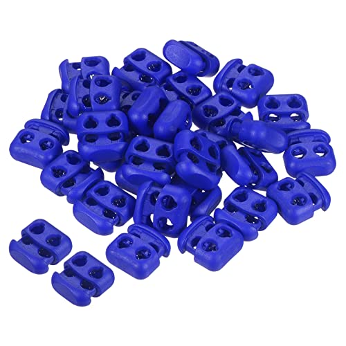 PATIKIL Cord Locks, 30 Pack Oval Spring Toggle Stopper for Drawstring Bag Shoelaces Dark Blue, 16x17mm