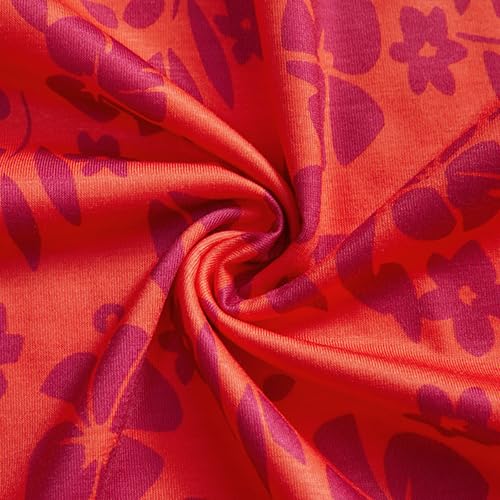 STYLEWORD Women's 2026 Summer Dress Maxi Vacation Floral Halter Neck Sleeveless Flowy Sundress with Pockets(Orange Purple Floral,XL) — view 6