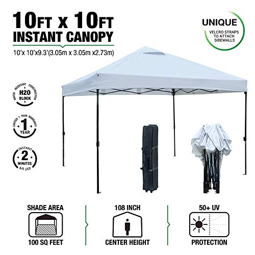 kdgarden 10 ft. x 10 ft. Easy Pop Up Canopy Tent Portable Folding