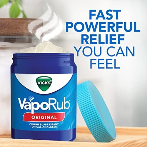 Vicks VapoRub, Chest Rub Ointment, Relief From Cough, Cold, Aches