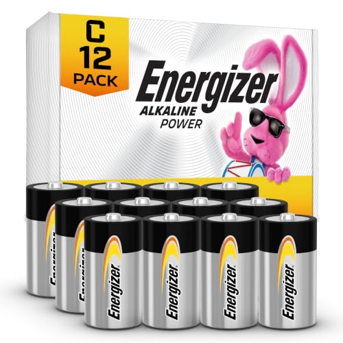 Image of Energizer Alkaline Power C Batteries (12 Pack), Long-Lasting Alkaline C Cell Batteries