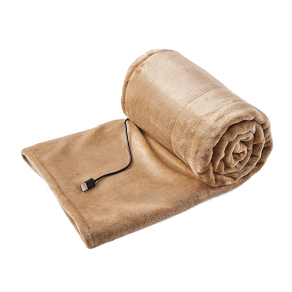 Coperta Elettrica USB Portatile, Morbida Coperta Elettrica di Flanella Accogliente, Coperta da Riscaldamento Portatile, Coperta a Scialle Caldo Riscaldato USB per Viaggi Invernali, Campeggio
