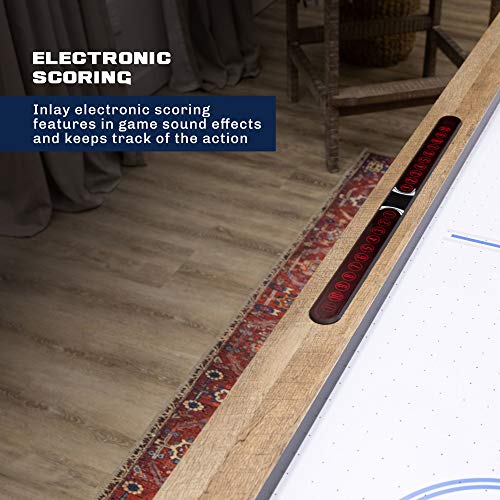 American Legend Brookdale Air-Powered Hockey Table with Rustic Wood Grain Finish, Angled Legs and Turnbuckle Accents Brown, 75.31"L x 38.98"W x 8.5"H - Thumbnail 6