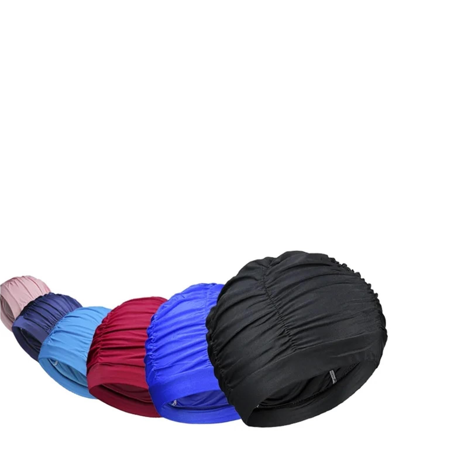 Gorro Natacion 2 uds Color sólido Pelo Largo Mujeres Hombres natación Piscina Deportes acuáticos Tejido de Nailon Plisado elástico Gorros de baño Sombrero Turbante