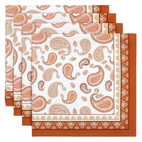 Arquiel Cotton Paisley Print Napkins Set Cover