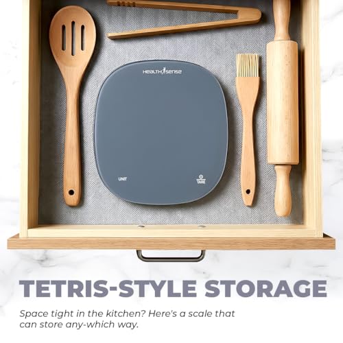 Image of HealthSense Weighing machine for food, Kitchen weight scale with 5kg Capacity, 1g Accuracy, LED Display, Touch Tare Function, Glass Surface, Overload Indicator, Auto-Off | 1 Year Warranty - Chef-Mate