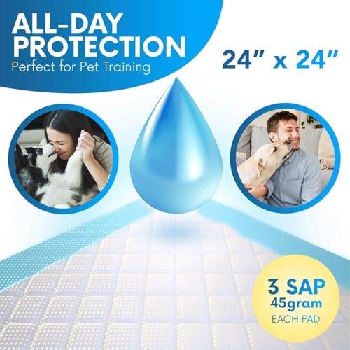 Healqu Puppy Pads - 50-Count, 24x24 - Advanced Leakproof Technology for Housebreaking & Training - Ultra Absorbent Puppy Pee Pads - Ideal for Dogs, Puppies, Cats - Attractant Pet Training Pads - Image 3