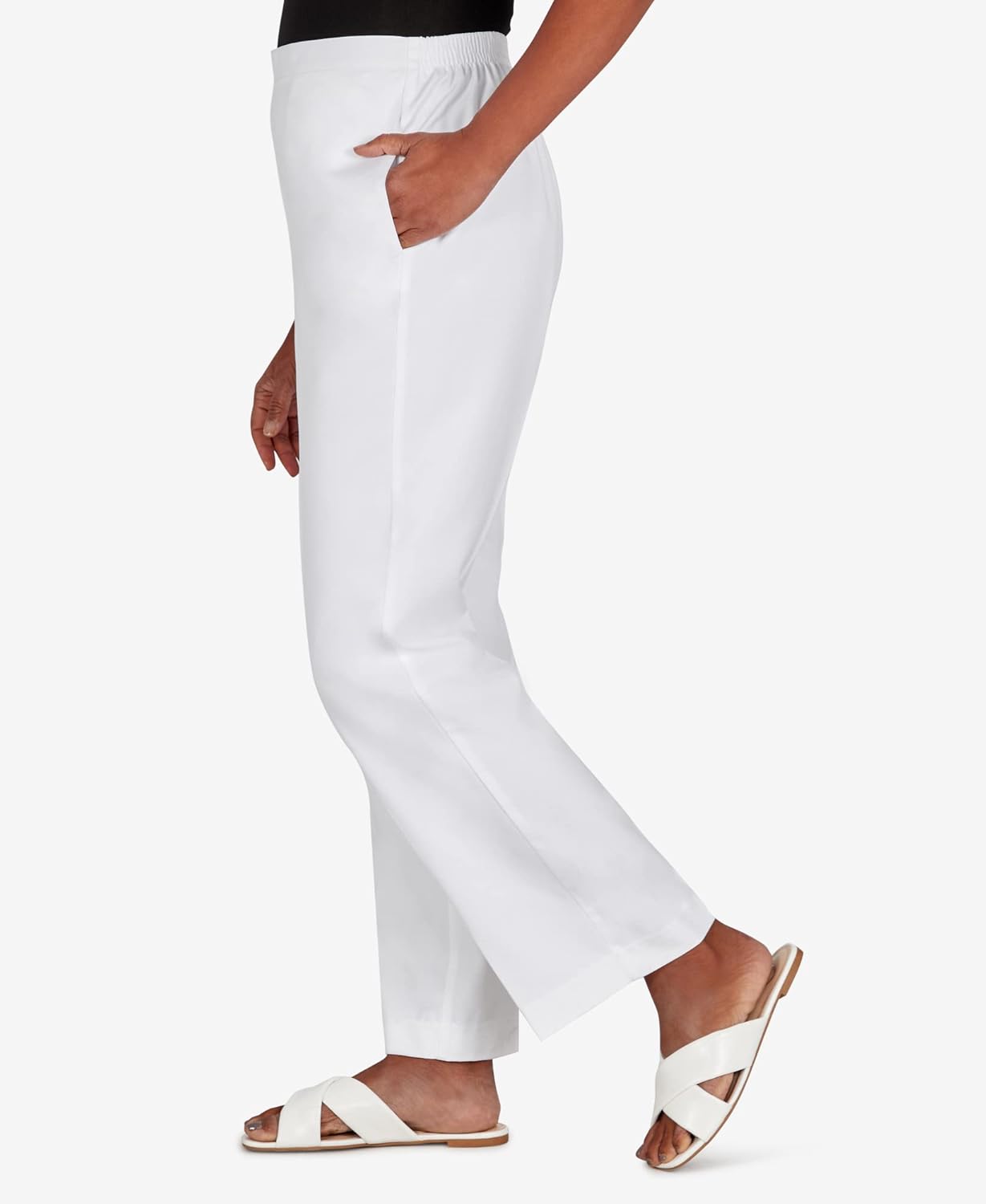 Alfred Dunner Women's Microfiber Twill Regular Fit Short Length Pant