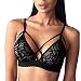 Buitifo Women Lace Bra Sexy Bralette Strappy Soft Bustier Lingerie (Black,M)
