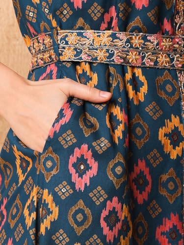 Image of Globus Women Kurta Sets (3641552001 Blue S)