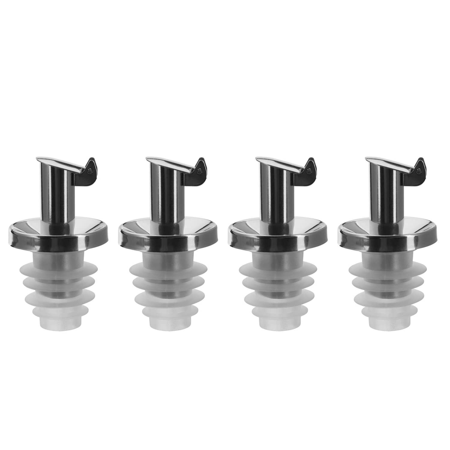 Westmark 478322E3 Oil/Vinegar Pourers for Bottles with Flap, Metal/Stainless Steel, Silicone Cork, Inox Oil Special, 478322E3