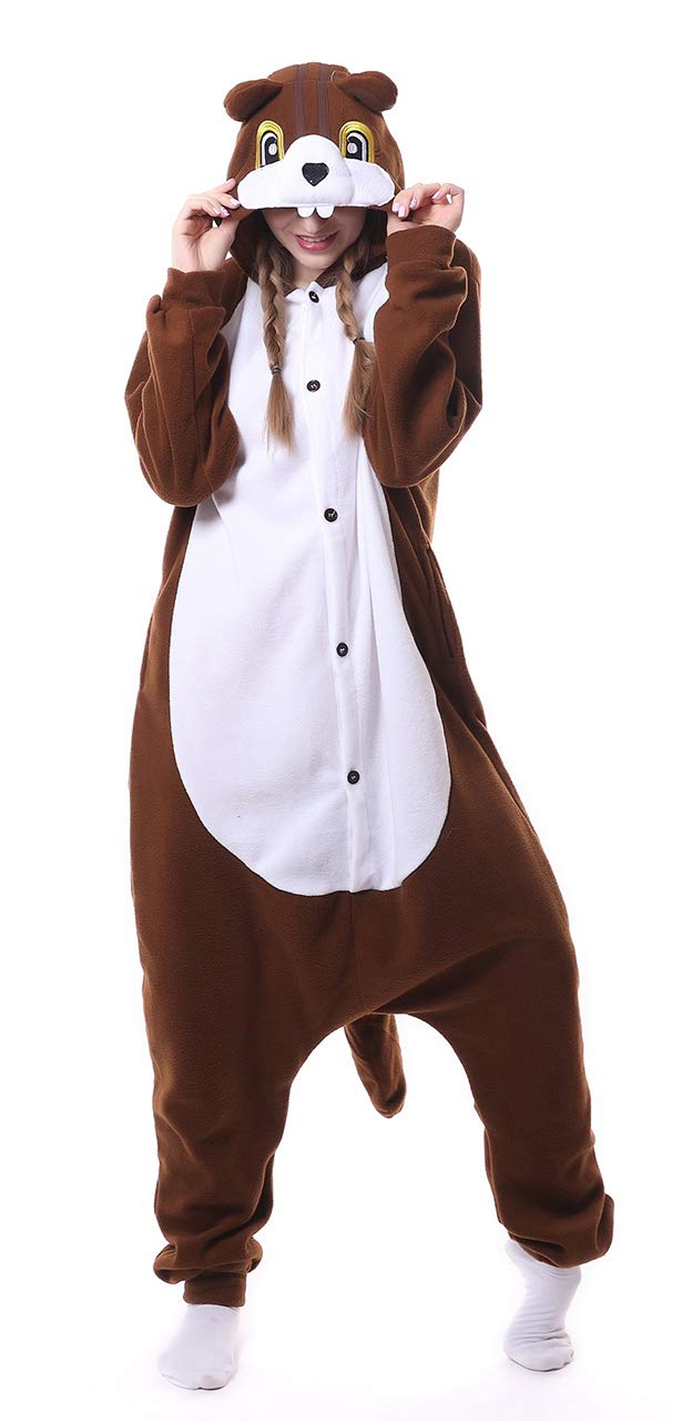 FunnyCos Unisex Animal Onesie Adult Halloween Pyjamas Cosplay Costume Hooded Loungewear