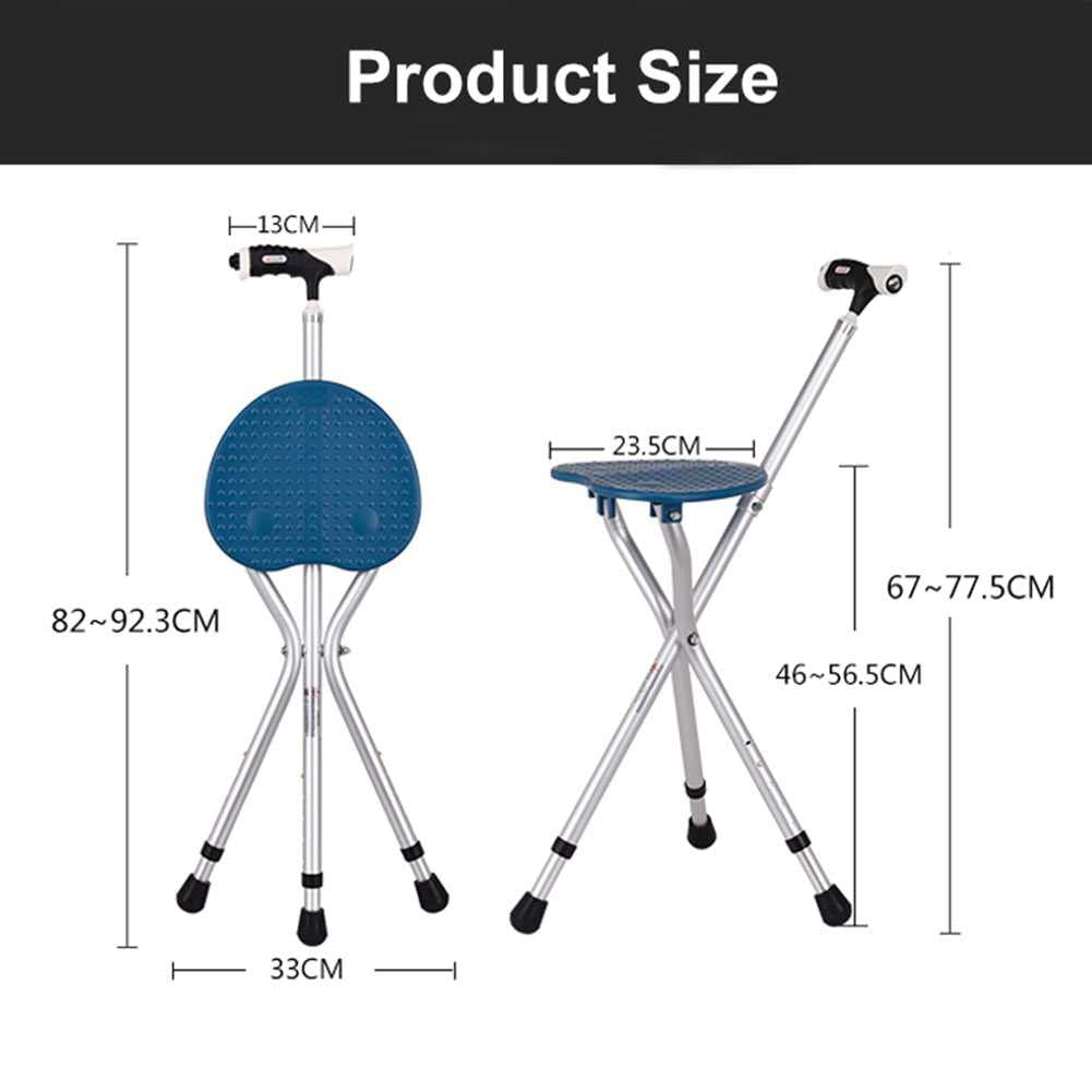 Silla para Bastones, Bastón para trípode con Asiento, Ajustable Bastón para Ancianos, 400 LB Capacidad, 3 Patas Bastón de Altura, para Eventos de Camping (Brown)
