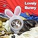 Xuniea 3 Pieces Cat Hat Costume Adjustable Pet Headwear Cat Bunny Hat with Rabbit Ears Kitten Dog Cosplay Cap for Kitten Halloween Party Birthday Theme Party Photo Prop (Basic Style)