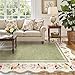 Lahome Floral Scalloped Rug 5x7, Green Rugs for Living Room Ultra-Thin, Vintage Boho Washable Area Rug 5x7 Soft Bedroom Rugs Non-Slip Throw Carpet for Farmhouse Dining Room Playroom Ariele