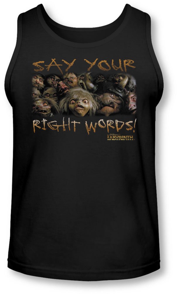 Labyrinth - Mens Say Your Right Words Tank-Top, X-Large, Black