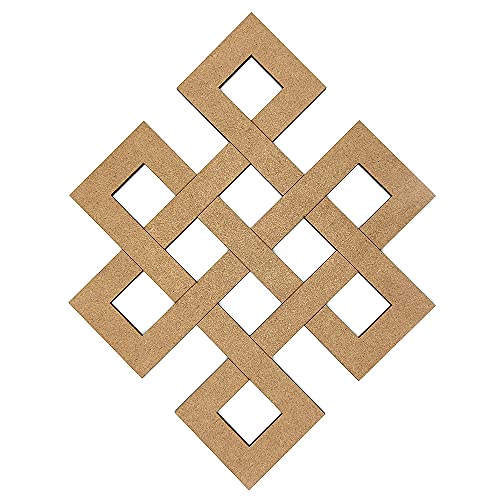 Cuadro Nudo Infinito Tibetano Madera Mandala decoración de pared, Geometría Sagrada Decoración del Hogar, regalo esotérico y espiritual 40cm