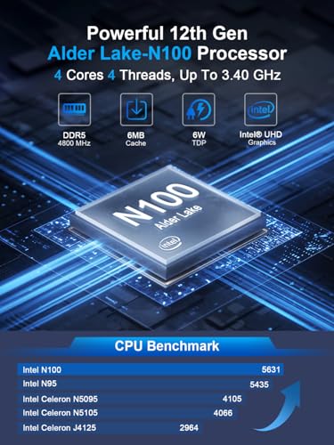 Image of HYSTOU Mini Computers Fanless Firewall: Alder Lake N100 Mini PC Fanless 8GB Ram DDR5 128GB NVMe SSD Firewall Appliance Router for Home