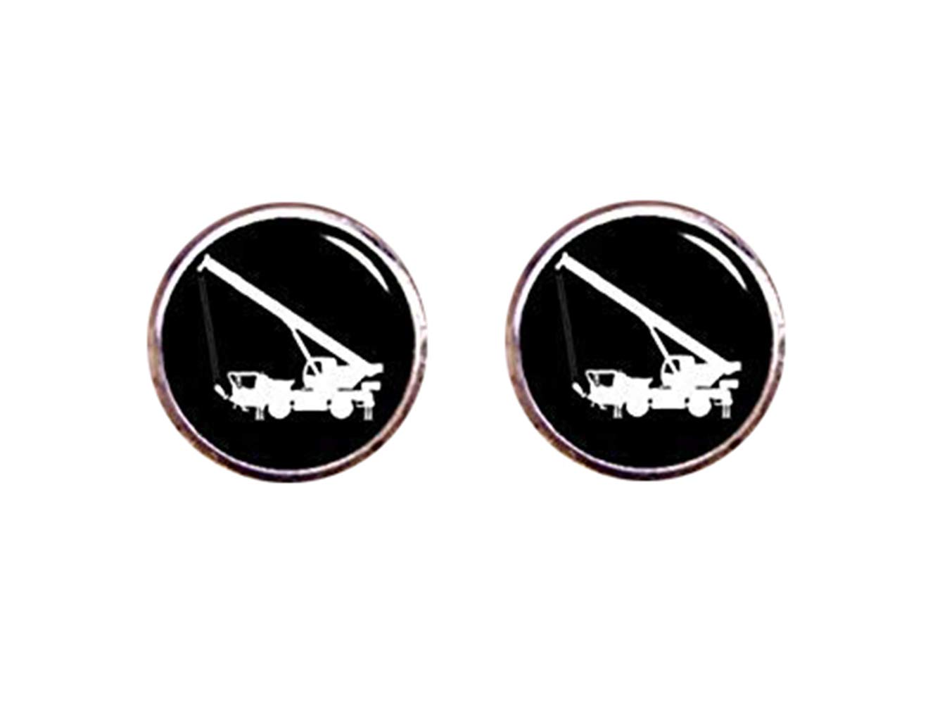 Gemelos con diseño de Death Devil, gemelos de grúa para coche, gemelos de grúa de camión, personalizables para cualquier vehículo de ingeniería, gemelos de camión, gemelos de boda personalizados,