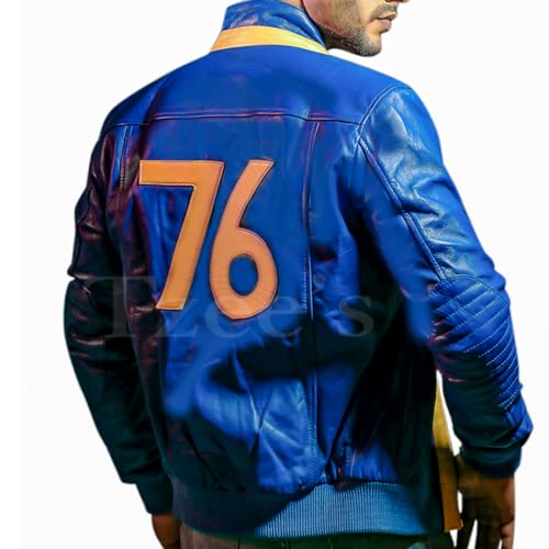 Tzee's Fallout 76 Jacket | Fallout Vault Jacket | Vault Fall out 76 Blue Faux Leather jacket3