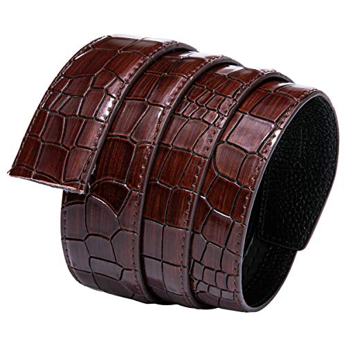 Dubulle Men's Belt Business Only Strap Replaceable Match Slide Buckle 35mm 1 3/8 Adjustable Cuttable Strap4