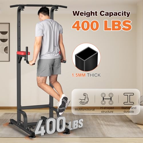 RELIFE REBUILD YOUR LIFE Power Tower Pull Up Bar Station Workout Dip Station for Home Gym Strength Training Fitness Equipment