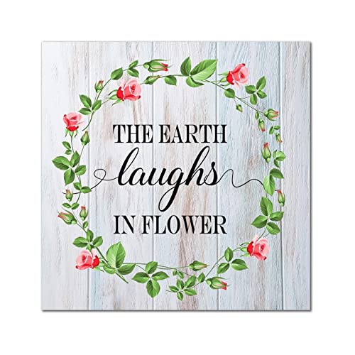 Panneau en bois fleurs décoration murale maison chambre cuisine objet suspendre 30 cm