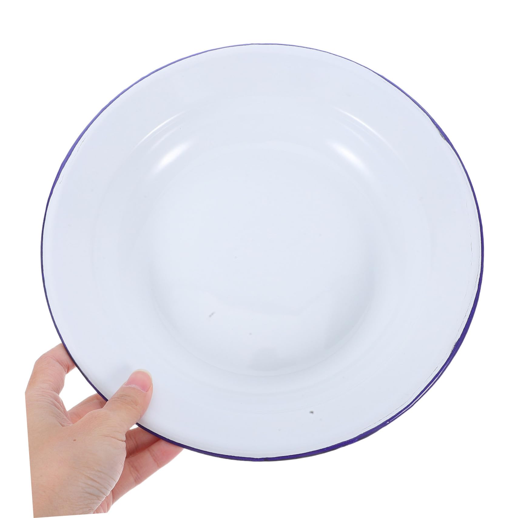NUOBESTY Plato Blanco 5 Redondo Vintage Piezas 24cm Esmaltado