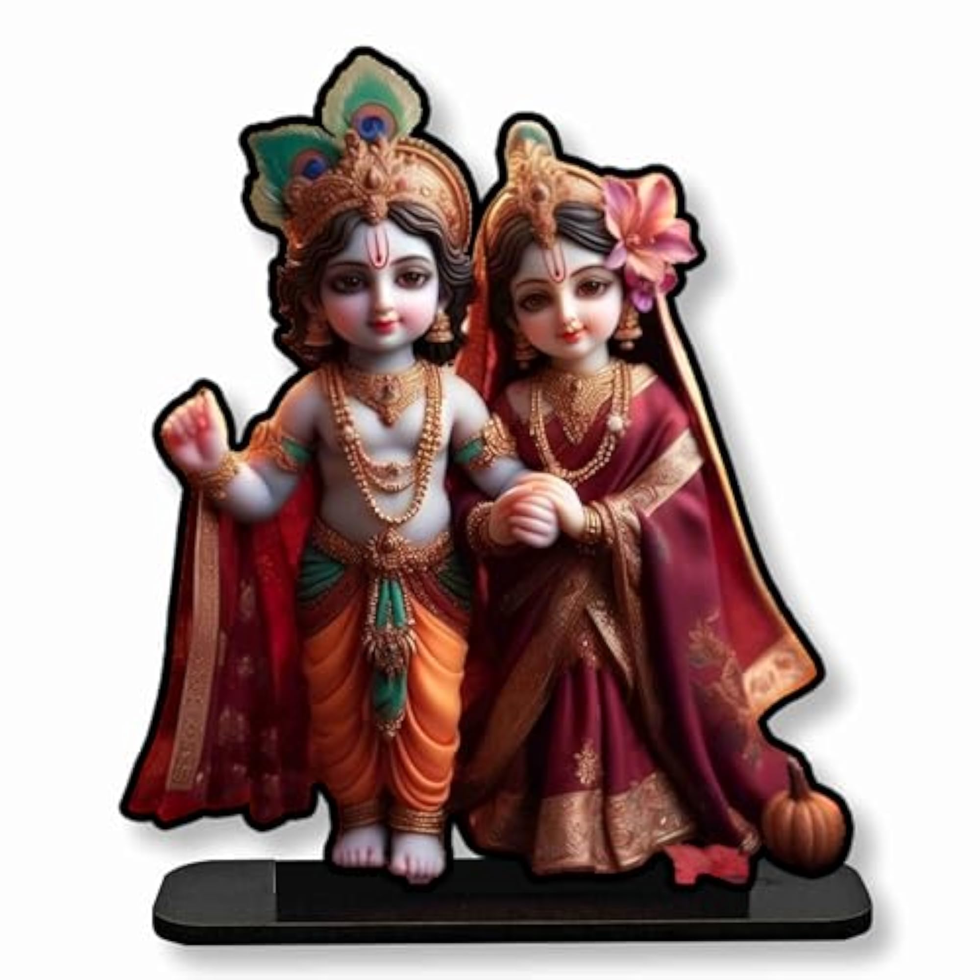 Engineered Wood Radha Krishna MDF Religious Showpiece