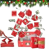 Surprise Gift Box Explosion for Money, 2025 New Unique Folding Bouncing Red Envelope Gift Box for Christmas Birthday New Year & Anniversary Parties (12 Box Set, Red)