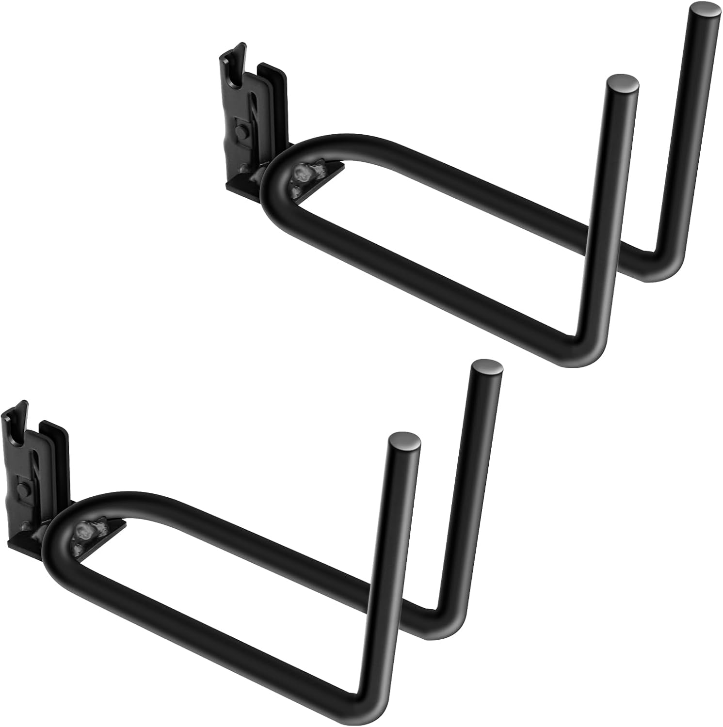 E-Track Tool Holder Organizer 4 Pack, E Track Shovel Hanger Heavy Duty, E-Track Double J Hook, E-Track Accessories for E-Trail Rail Tie Down System Black