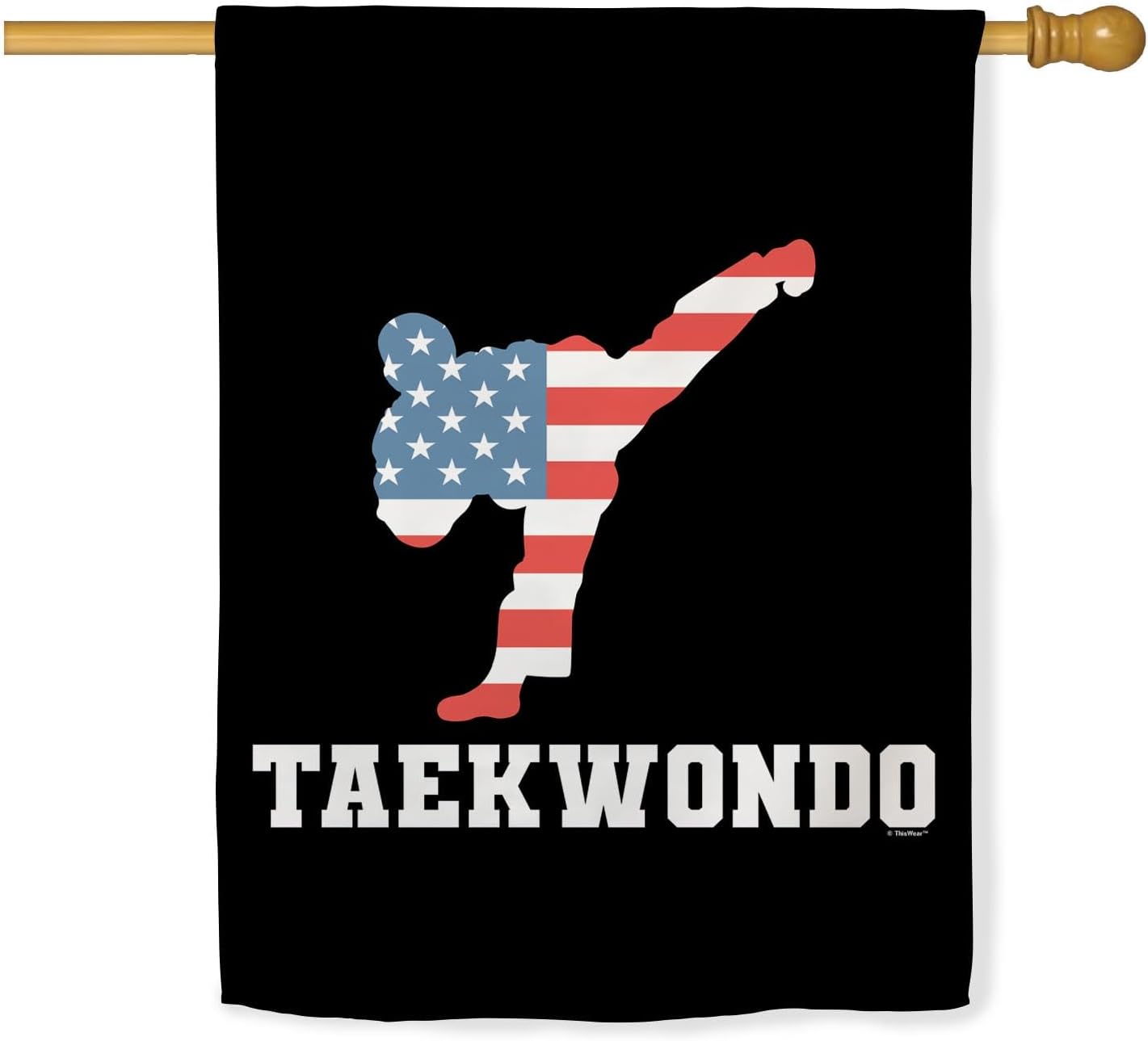 American Pride Summer Games Gifts USA Sports Taekwondo Double Sided 28x40 House Flag