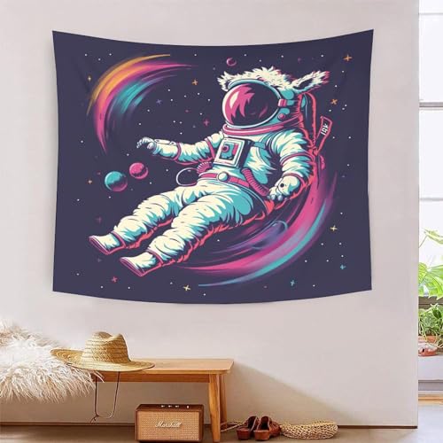 Art mural tapisserie astronaute 3D grand format 180cmx230cm pour chambre ado
