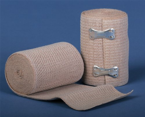 Medline Soft-Wrap Elastic Bandages, Nonsterile, 4" x 5 yd., with Clips - Premium Support for Injury and Sprain Management, 10 Count