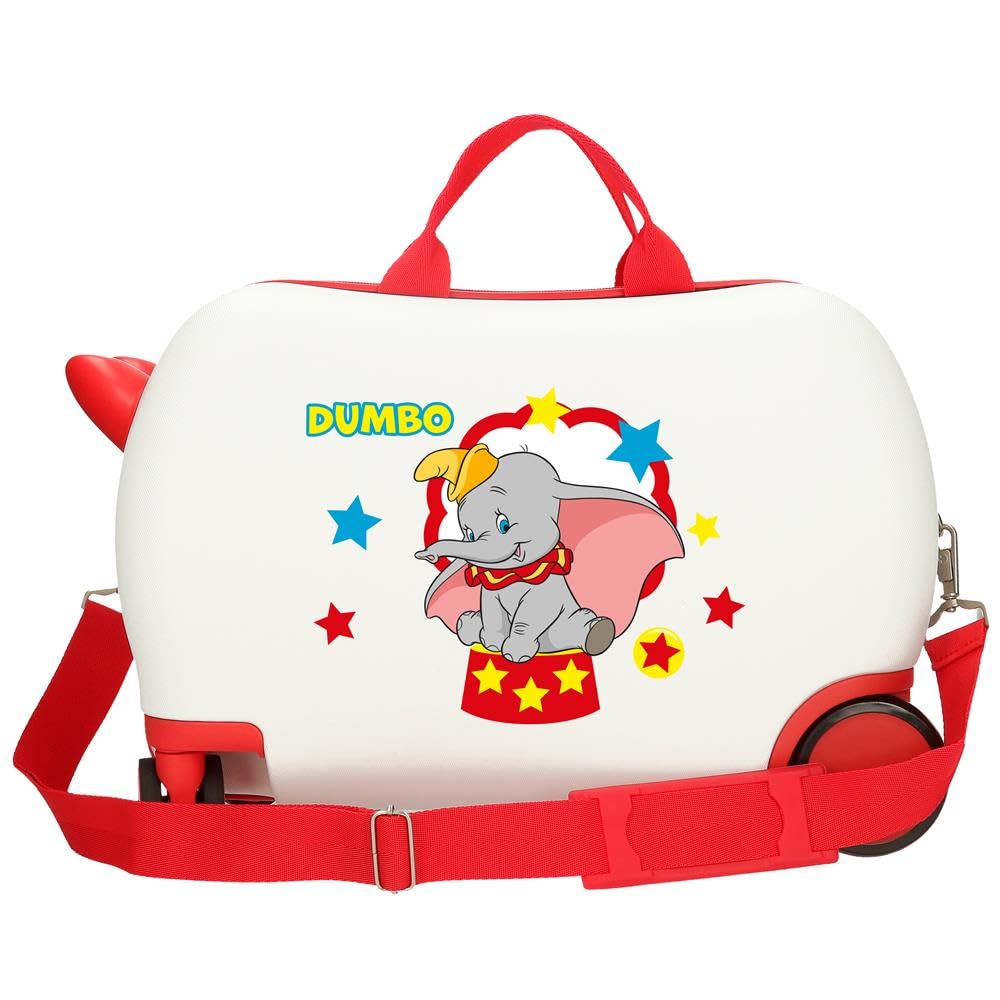 Joumma Disney Dumbo Circus Walizka dziecięca biała 45 x 31 x 20 cm twarda ABS 24,6 l 2 kg 4 koła bagaż podręczny, biała, walizka dziecięca