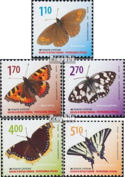 Sellos de mariposas MNH 2014 Prophila Bosnia Serbia 615-619