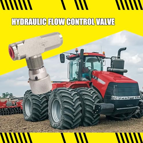 Image of 1 /2 inch NPT Straight Flow Control Needle Valve for Hydraulic System, Heavy-Duty Carbon Steel Pressure Connection Fittings with Adjustable Variable Knob