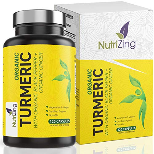 Supplément de Curcuma - Turmeric 120 Gélules Végétales - avec Poivre Noir pour une Meilleure Absorption de Curcumine - 1000mg par Portion - Bio Gelule - Antioxydant Articulation - NutriZing