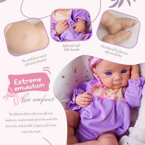 Muñeca Reborn de Silicona Realista de 20 pulgadas miniatura 4