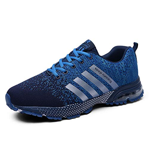 Zapatillas de Deporte Respirable para Correr Deportes Zapatos Running Hombre, Logobeing Calzado Casual de Camuflaje Calzado de Estudiante de Baja Ayuda Seguridad Deportivo Hombre (42,Azul #2)