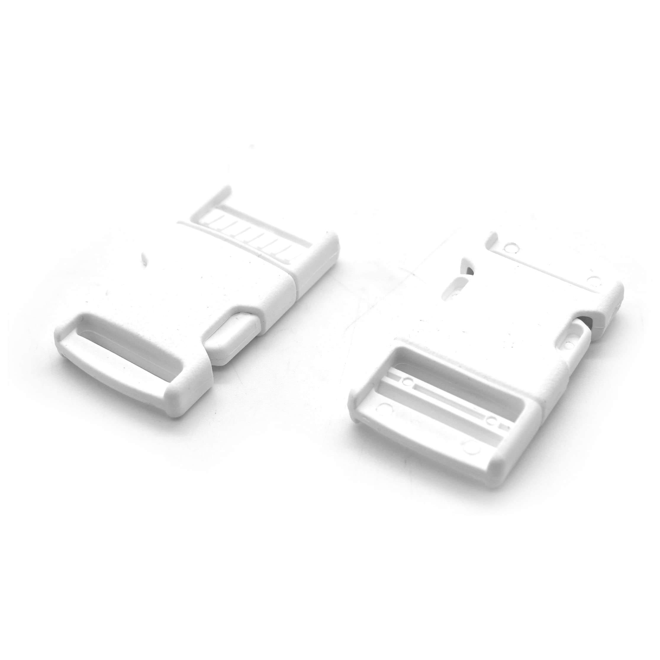 Soladirect Unisex White Side Release Buckles Clips For 40 Mm Webbing, Luggage, Back Pack/Rucksack, Straps (, 2 Pieces)