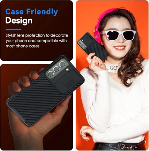 Image of Skinomi Camera Lens Protector Compatible with Samsung Galaxy S24 5G [Anti-Scratch] Premium Tempered Glass Film Aluminum Alloy Lens Ring Cover- Lime Green