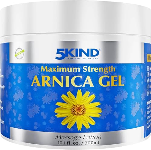 5kind Maximum Strength Arnica Gel 300ml - Fast Acting Arnica Gel - Intensive Arnica Montana Extract Gel - Natural Muscle Rub for Runners Muscles & Joints
